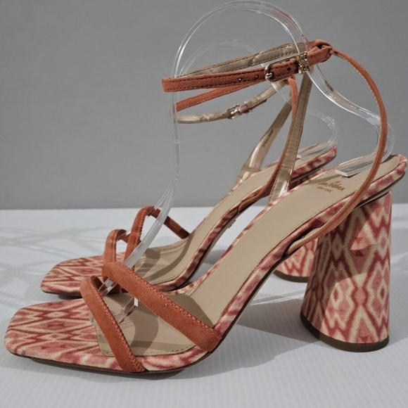 NEW Sam Edelman Kia Heel Size 11 Terracotta Pink Suede Block Strappy - Picture 1 of 13